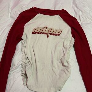 Cider Red and White Ribbed Top